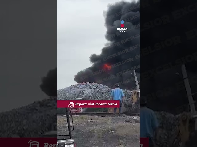 Se incendia recicladora en Valle de Chalco, Edomex #shorts