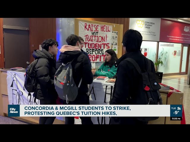 Concordia students set to strike against Quebec tuition hike