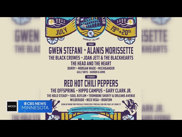 ⁣Red Hot Chili Peppers, Gwen Stefani to play in inaugural Minnesota Yacht Club Festival