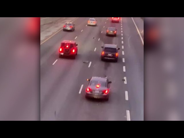 RAW: Concrete debris scattered across Gardiner Expressway during morning rush