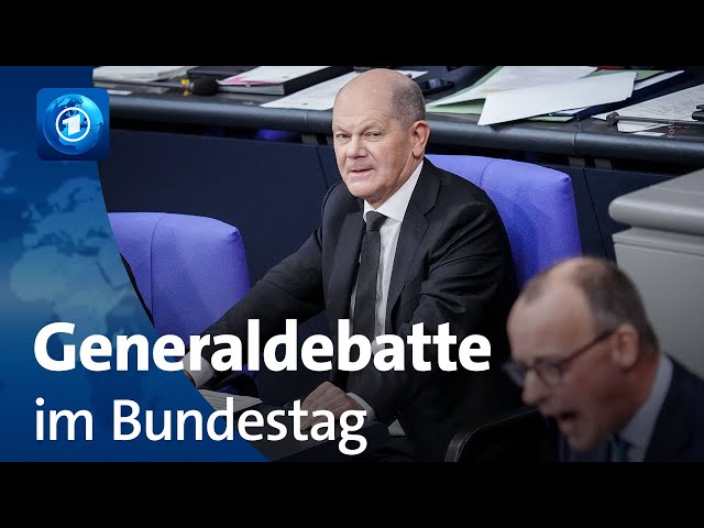 Generaldebatte im Bundestag: Merz und Scholz im Schlagabtausch