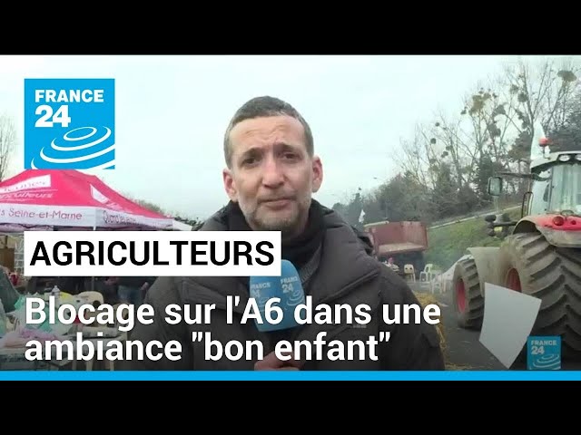 Colère des agriculteurs : blocage sur l'A6 dans une ambiance "bon enfant" • FRANCE 24