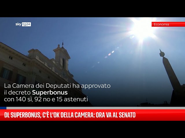 ⁣Dl Superbonus, c'è l'ok della Camera: ora va al Senato