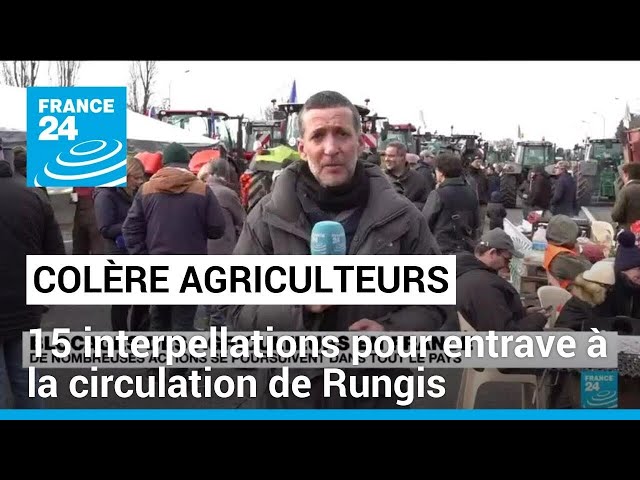 Agriculteurs : 15 interpellations pour entrave à la circulation de Rungis • FRANCE 24