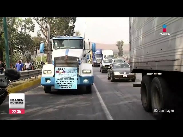 Transportistas del país bloquearon carriles centrales de la autopista México-Querétaro | Ciro