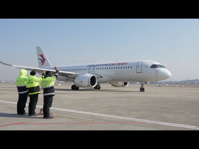 Four C919 jets undertake their first flight during Spring Festival travel rush