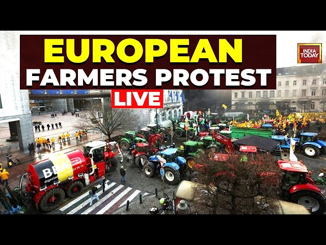 European Farmers Protest Live: Farmers With Tractors Blocked Access To The EU Parliament In Belgium