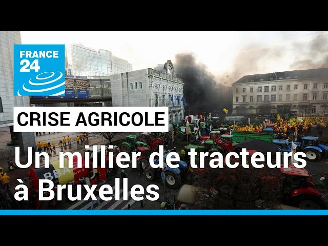 Crise agricole : un millier de tracteurs à Bruxelles en marge du sommet européen • FRANCE 24