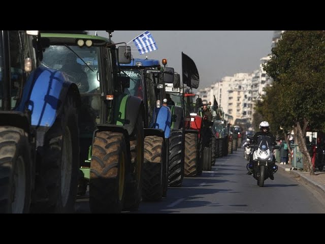 Bauernproteste in Griechenland: Hunderte Landwirt:innen demonstrieren in Thessaloniki