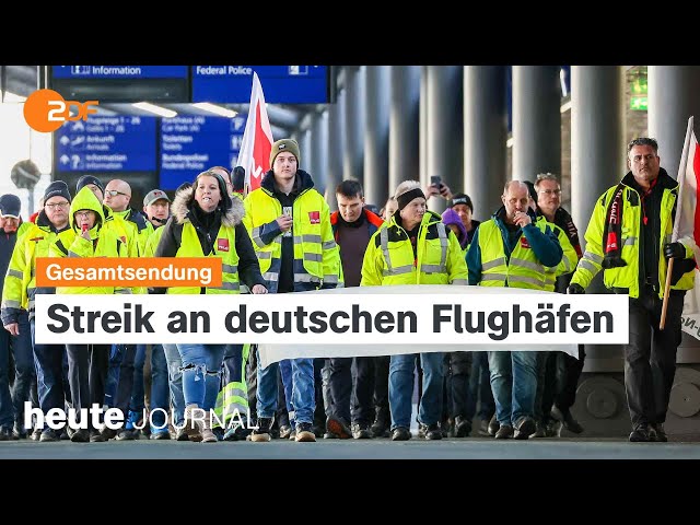 ⁣heute journal vom 01.02.2024 Warnstreik an Flughäfen, Finanzpaket für die Ukraine, "Aida"-