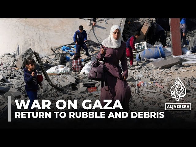 Destruction on a massive scale: Palestinians return to rubble and debris