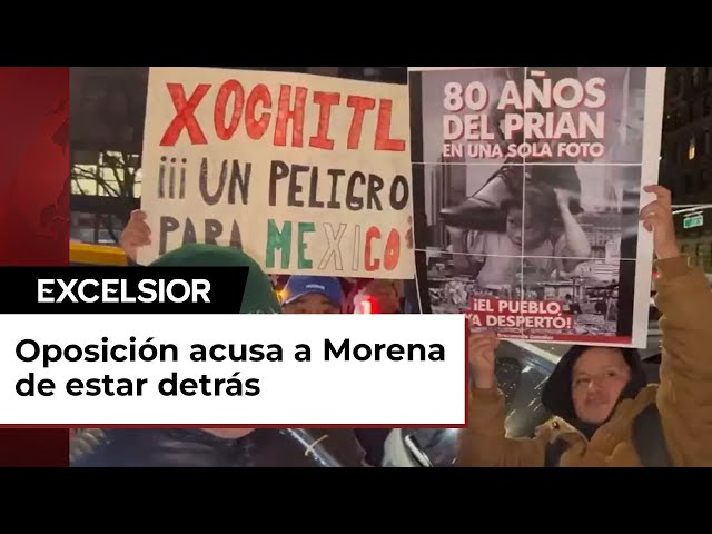 Migrantes mexicanos protestan contra Xóchitl Gálvez en Nueva York