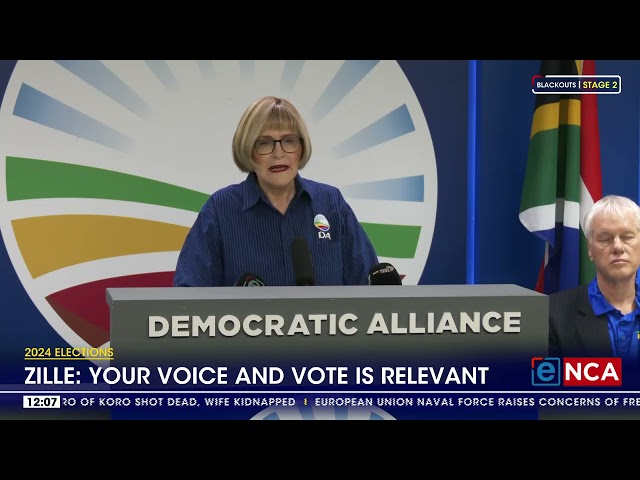 2024 elections | Zille: Your voice and vote is relevant