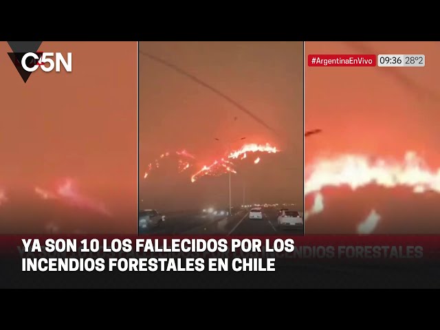 Ya son 10 los FALLECIDOS por INCENDIOS FORESTALES en CHILE