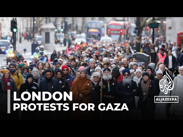 Thousands of protesters march through: London to condemn Israel’s war on Gaza