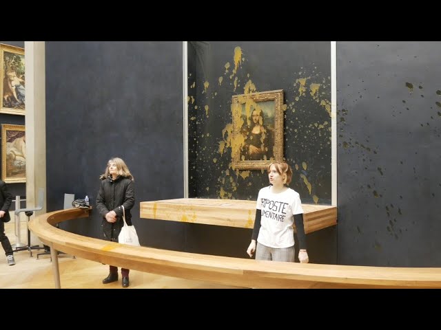 ‘Where are the guards?’: Climate protestors throw soup on Mona Lisa