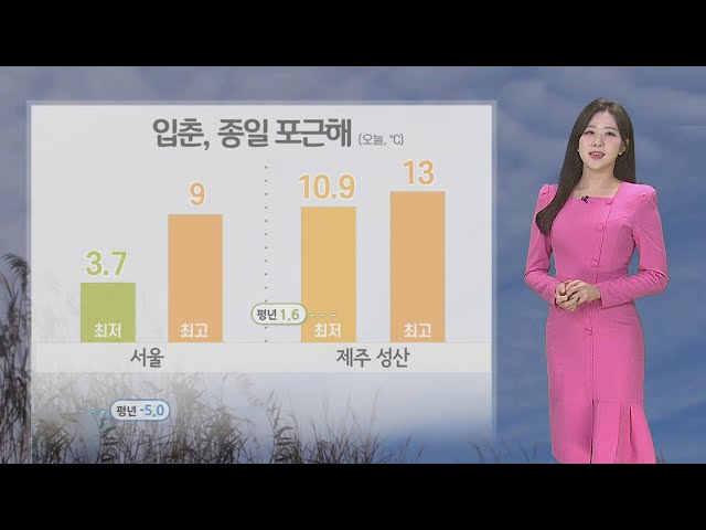 [날씨] 절기 입춘 한낮 10도 안팎 따뜻…내일 전국 눈비 / 연합뉴스TV (YonhapnewsTV)