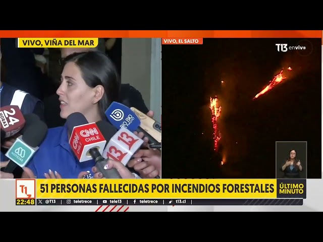 Alcaldesa de Viña del Mar, Macarena Ripamonti entrega nuevo balance sobre incendios forestales