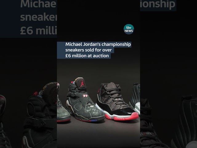 Michael Jordan’s championship sneakers sold for over £6 million at auction #itvnews #michaeljordan
