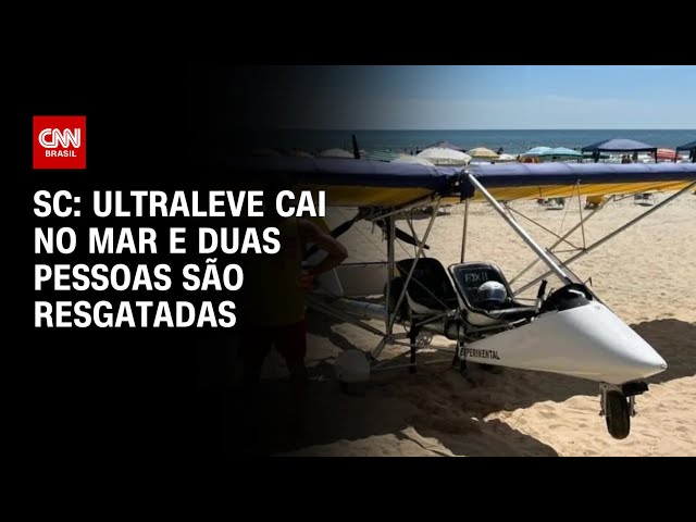 SC: Ultraleve cai no mar e duas pessoas são resgatadas | AGORA CNN