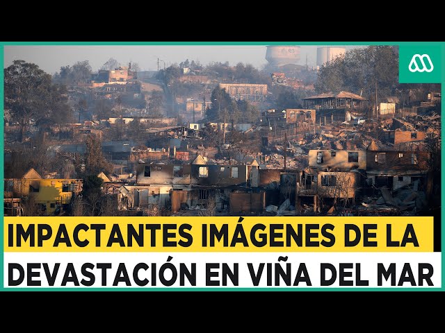 Impactantes imágenes aéreas del gigantesco incendio en Viña del Mar