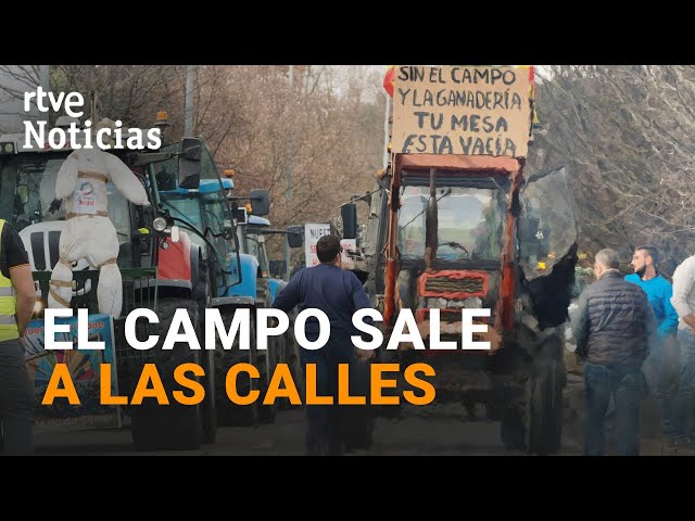 SALAMANCA: Los AGRICULTORES CORTAN el paso FRONTERIZO entre ESPAÑA y PORTUGAL | RTVE Noticias