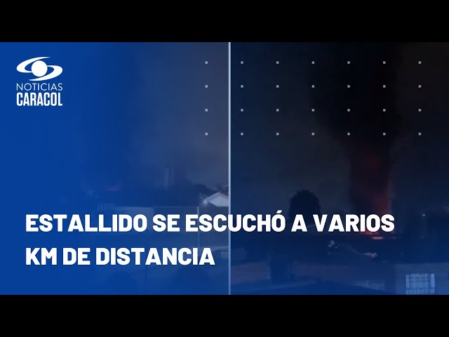 Fuertísima explosión: caldera estalló en fábrica de Funza y provocó incendio