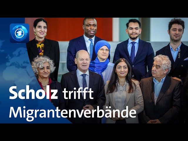 ⁣Sorge vor Rechtsextremismus: Bundeskanzler Scholz trifft Migrantenverbände