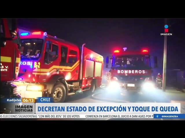 Decretan estado de excepción y toque de queda en Chile por incendios