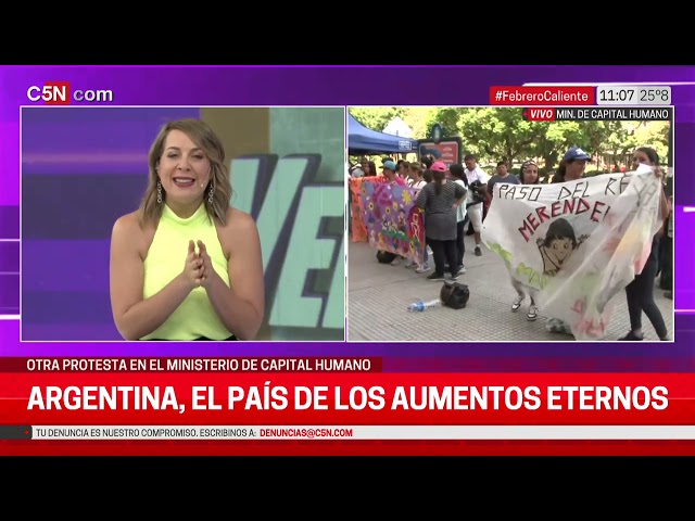 PROTESTA en el MINISTERIO de CAPITAL HUMANO: LAS FILAS del HAMBRE