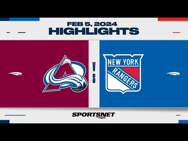 NHL Highlights | Avalanche vs. Rangers - February 5, 2024