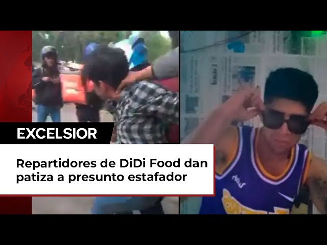 Repartidores de DiDi Food dan patiza a presunto estafador