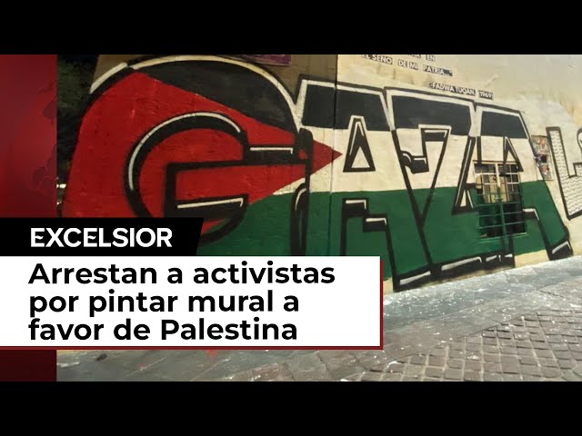 Arrestan a activistas en Guadalajara por pintar mural a favor de Palestina