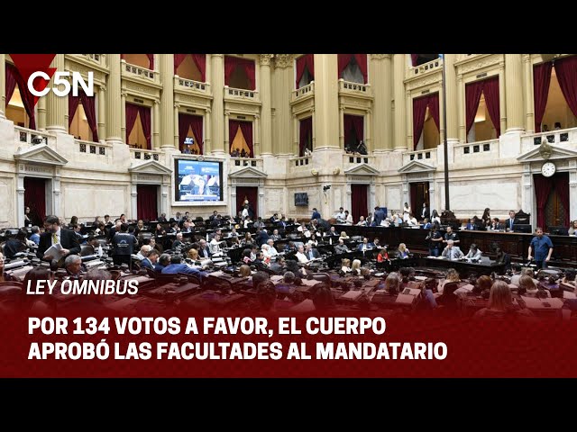 LEY ÓMNIBUS: DIPUTADOS APROBÓ las FACULTADES DELEGADAS a JAVIER MILEI