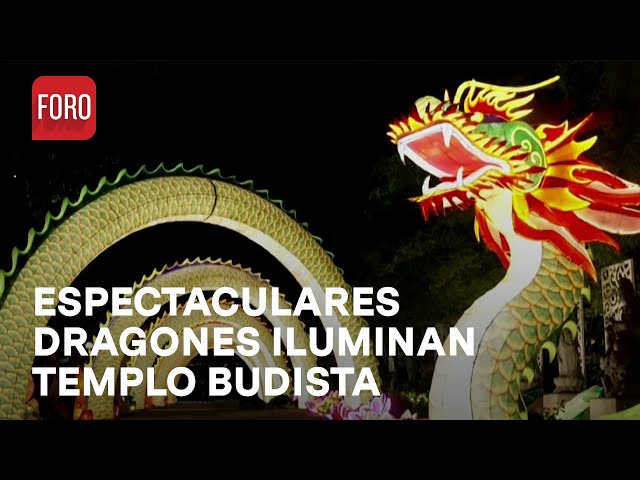 "Dragones gigantes iluminan templo budista en Malasia - Paralelo 23"