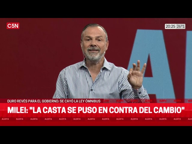 JAVIER MILEI, tras CAERSE la LEY ÓMNIBUS: "La CASTA contra el PUEBLO"