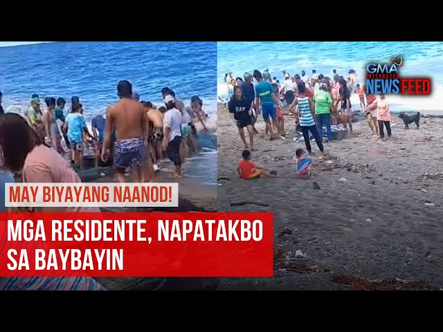 May biyayang naanod! Mga residente, napatakbo sa baybayin | GMA Integrated News