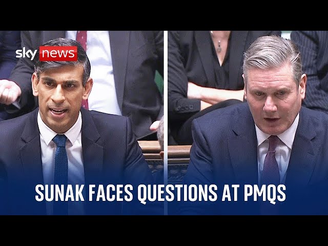 PMQs: UK Prime Minister Rishi Sunak faces questions from MPs