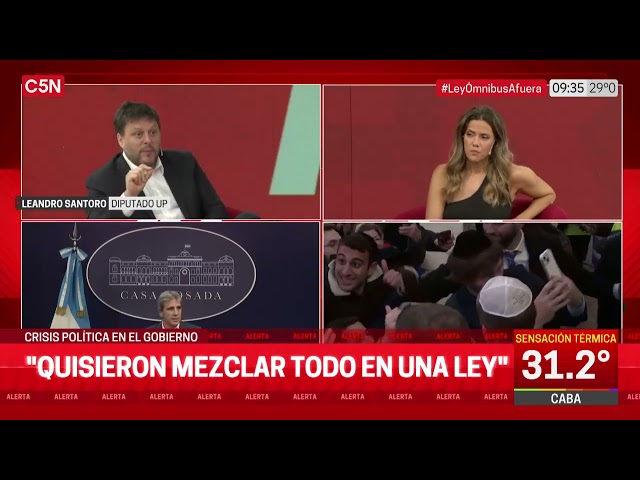 LEANDRO SANTORO MANO a MANO en C5N tras la VUELTA de la LEY ÓMNIBUS a COMISIÓN