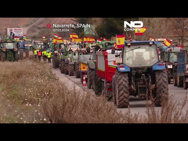 Barricadas y quema de neumáticos en algunas protestas de agricultores y ganaderos en España