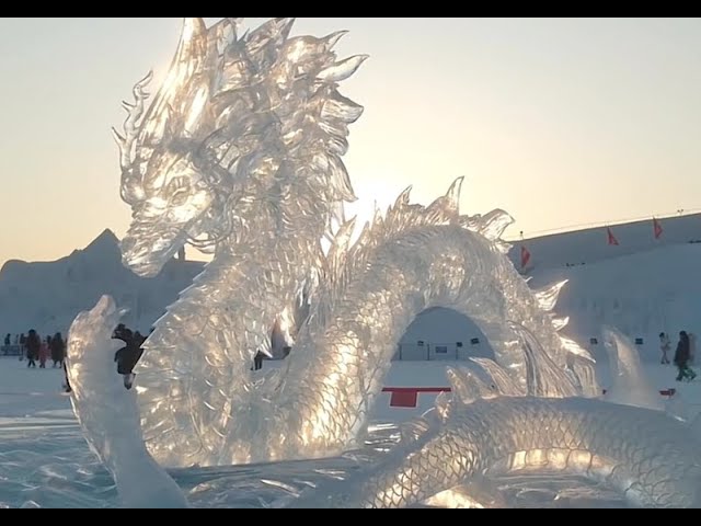 GLOBALink | Greeting Chinese New Year with snow and ice dragons