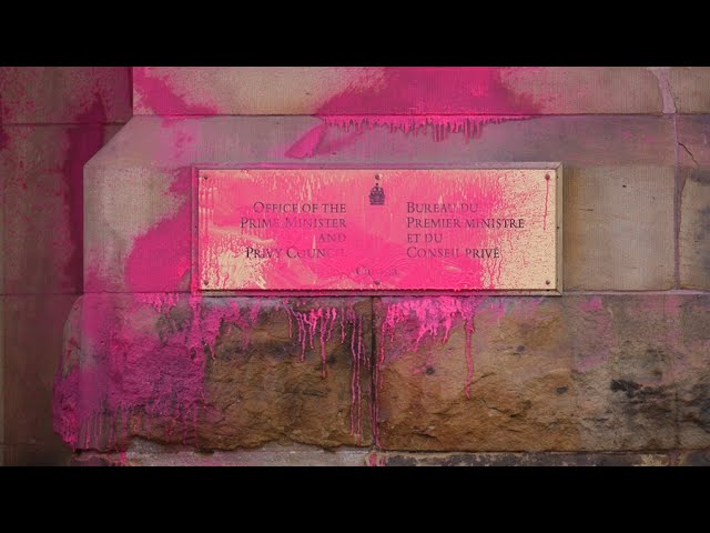 Activists spray pink paint on Prime Minister's Office | POLITICS NEWS