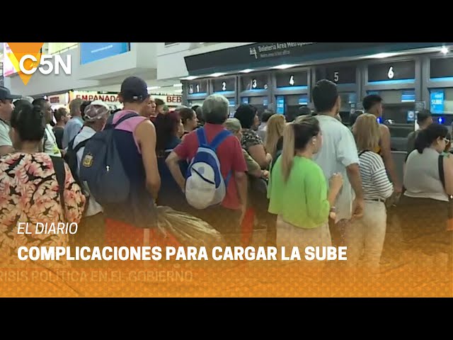 Largas FILAS para CARGAR la TARJETA SUBE tras el AUMENTO del TRANSPORTE PÚBLICO