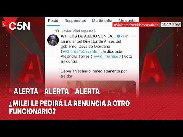 ¿MILEI le PEDIRÁ la RENUNCIA a otro FUNCIONARIO?