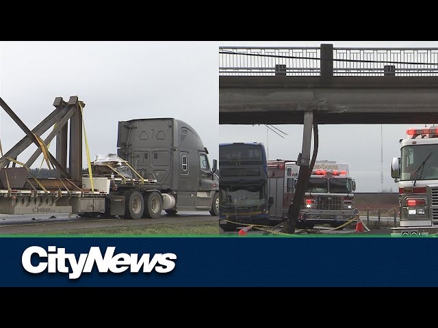 Trucking company involved in multiple B.C. overpass collisions suing gov’t over loss of business