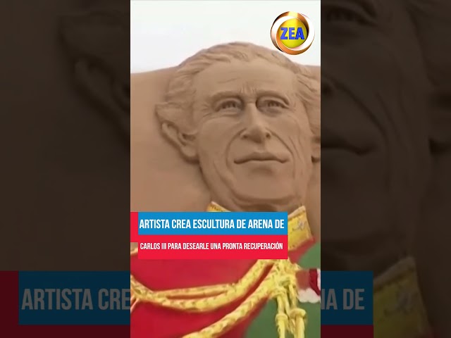 Artista crea escultura de arena de #CarlosIII para desearle una pronta recuperación | Shorts | Zea