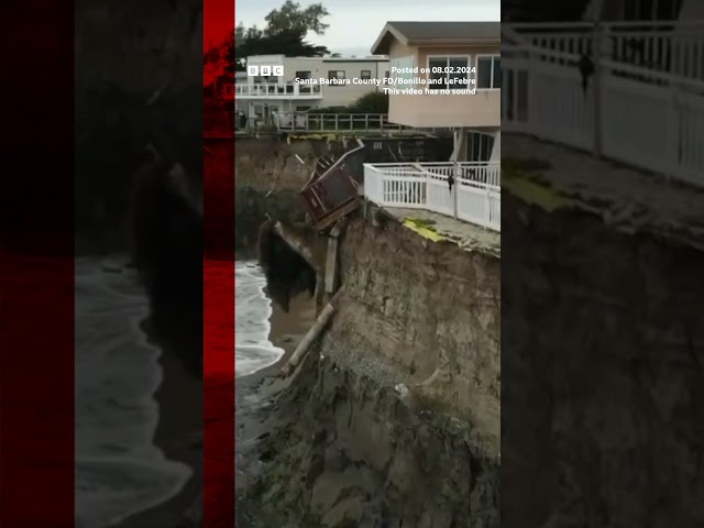 Days of heavy rainfall in California have caused flooding and mudslides. #Shorts #California #BBCNew