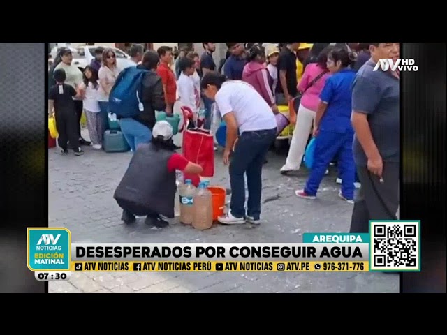 Arequipa: Ciudadanos sacan agua hasta de una pileta ante corte masivo