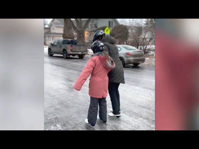 Freezing rain in Saskatchewan turns streets into skating rinks