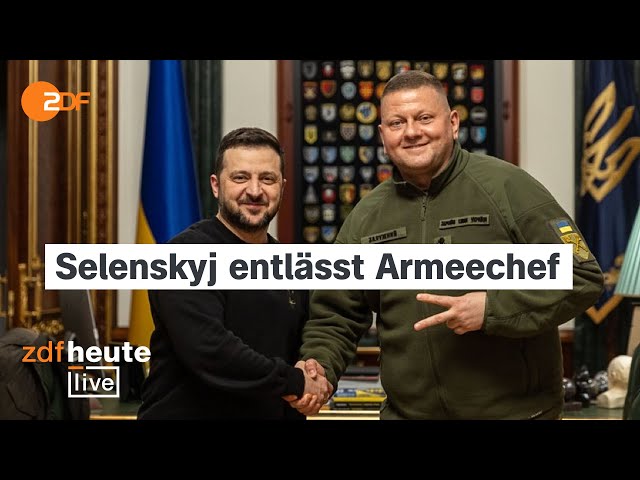 Ukraine: Selenskyj feuert Armeechef Saluschnyj: Was heißt das für den Krieg? | ZDFheute live